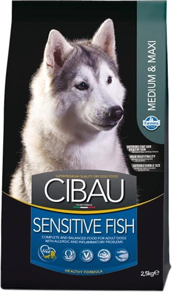 Сухой корм Farmina Cibau Sensitive Adult Medium & Maxi с чувствительным пищеварением с рыбой 12 кг (8010276031037) 