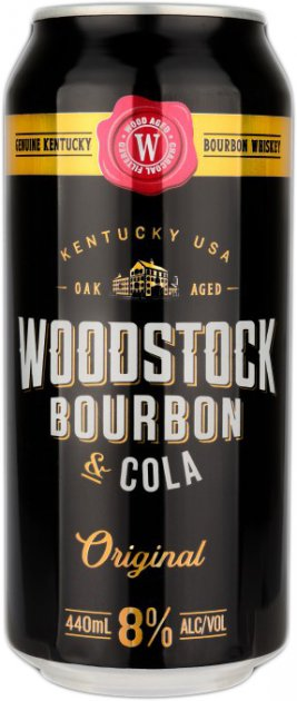 Упаковка слабоалкогольного напитка WOODSTOK Bourbon&Cola Original 8% 0.44 л х 24 шт (9414453905514) - изображение 2