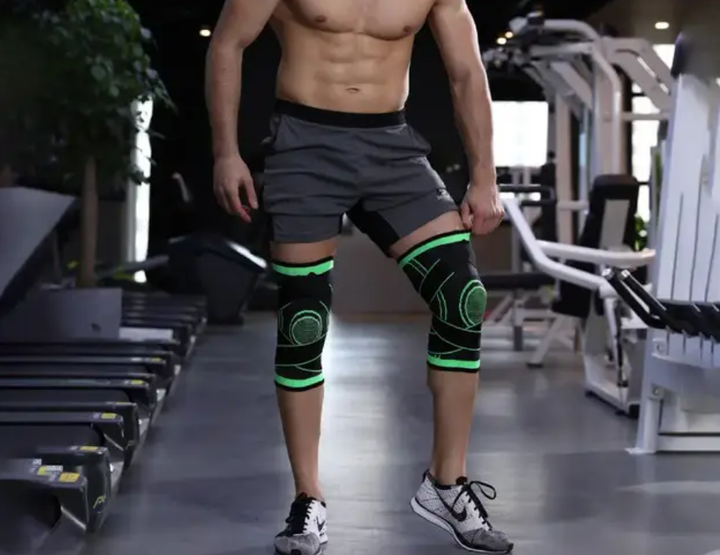 Бандаж коленного сустава KNEE SUPPORT / Наколенник эластичный для суставов, цвет серо-зеленый - изображение 8