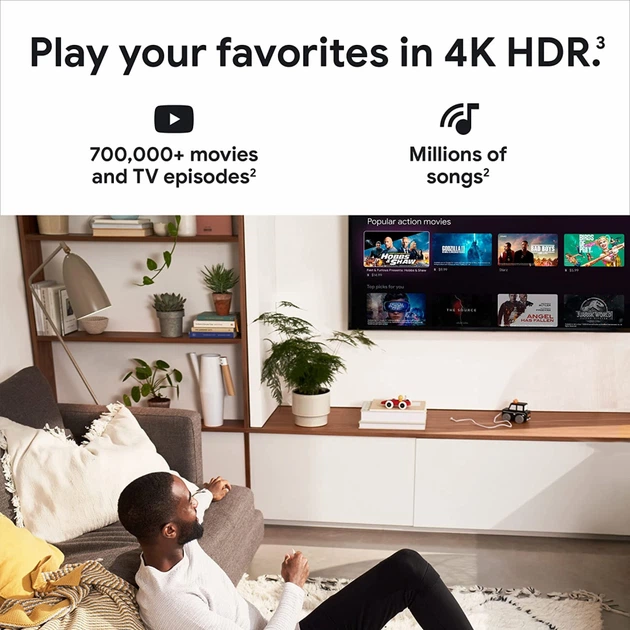 Медіаплеєр Google Chromecast 4K with Google TV White (GA01919-US