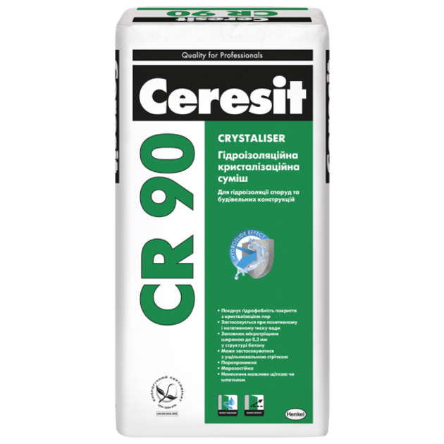 Гидроизоляционная кристалическая смесь Ceresit CR90 25кг – фото, отзывы ...