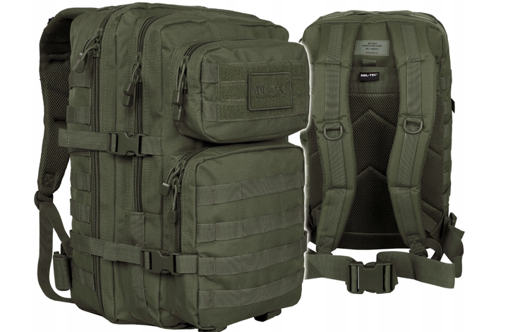 Рюкзак Mil-Tec тактический, 36л молли Backpack US Assault Large(Размер В51 х Ш29 х Г28 см) оливка - изображение 1