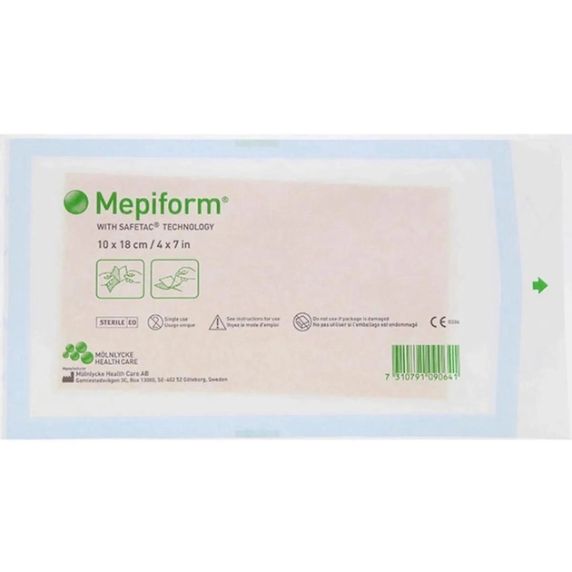 Мепіформ Mepiform 10x18см силіконовий пластир для лікування рубців 5шт. - зображення 2
