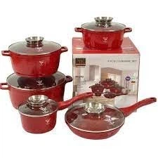Набор посуды HIGHER KITCHEN НК-305 красный - изображение 3