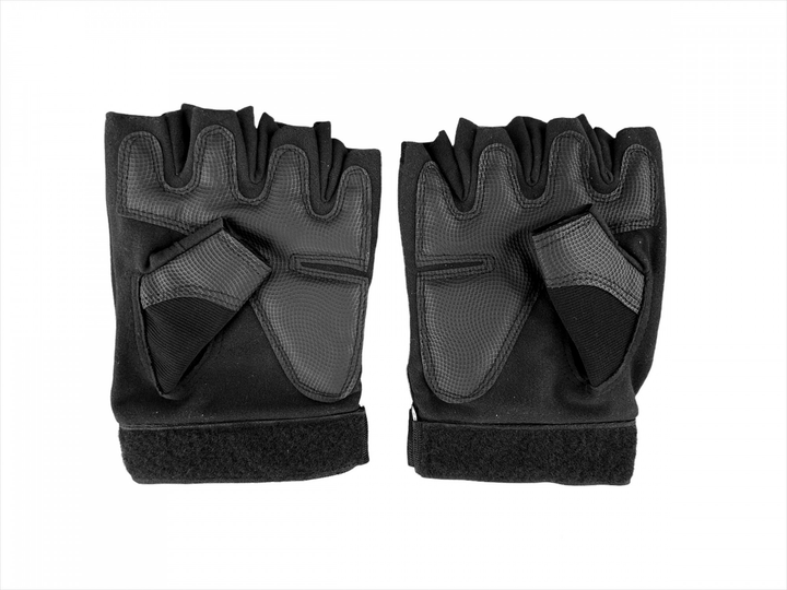 Тактичні рукавички військові з відкритими пальцями Вірменські рукавички з кісточками колір чорний розмір L 1 пара - зображення 2