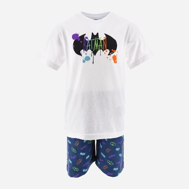 Акция на Піжама (футболка + шорти) для хлопчика Disney Batman EV2051 116 см Біла от Rozetka