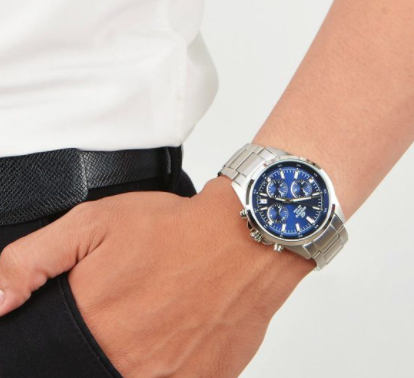 Стальные кварцевые мужские наручные часы Casio оригинал Япония Edifice EFR-527D-2AVUEF со стальным браслетом - Фото 7 Стальные кварцевые мужские наручные часы Casio оригинал Япония Edifice EFR-527D-2AVUEF со стальным браслетом - изображение 7