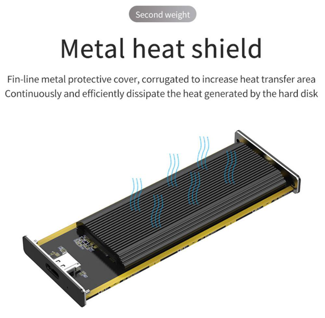 Зовнішня кишеня Blueendless PC280K для M2 NVMe (PCIe) SSD USB 3.1 Type-C - зображення 4