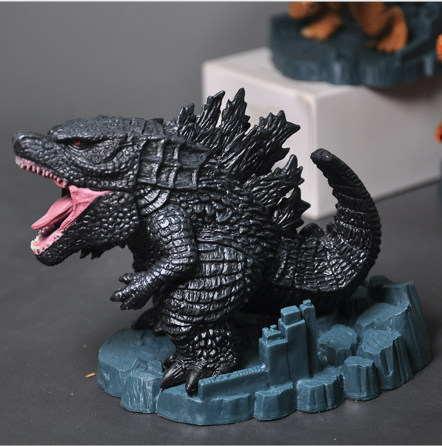 Годзиллы монстры набор из трех пластиковых фигур Godzilla monsters на подставке - изображение 2