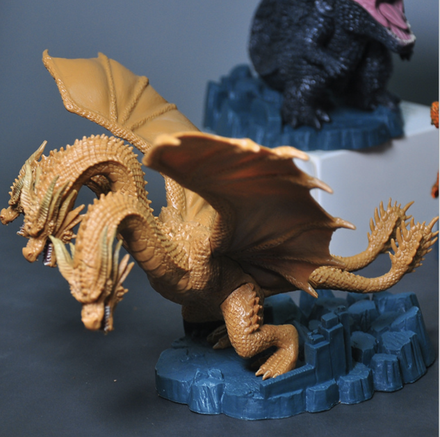 Годзиллы монстры набор из трех пластиковых фигур Godzilla monsters на подставке - изображение 4