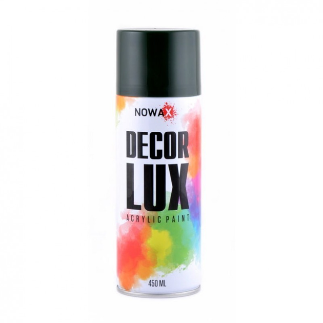 Акриловая аэрозольная краска NOWAX Decor Lux RAL6005 глянцевая зеленый .