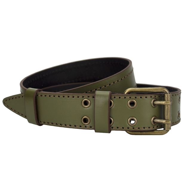 Ремень мужской кожаный хаки JK-4074 green (120 см) - изображение 2