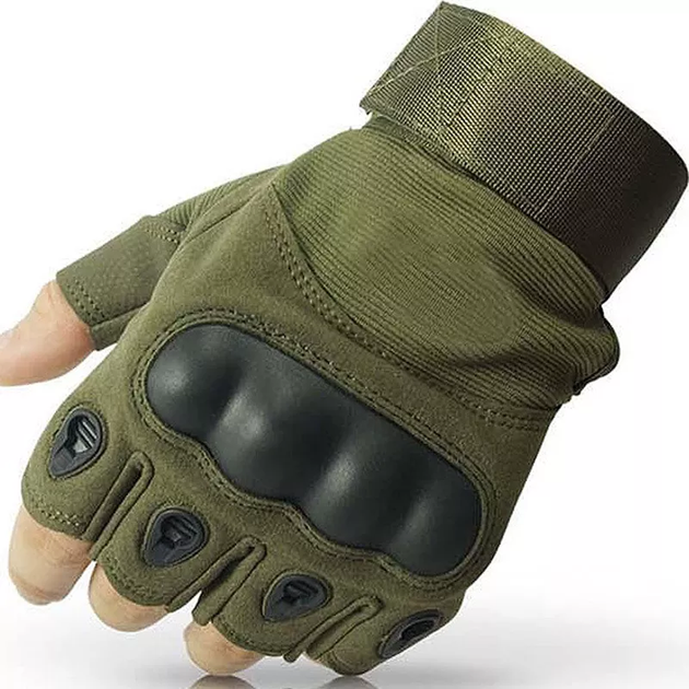 Перчатки Тактические без пальцев Зеленый Военные Clefers Tactical GLV размер XL (5102112) - изображение 1