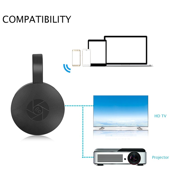 4K медіаплеєр Chromecast з Wi-Fi для перегляду ТБ, YouTube (5002052) - зображення 2