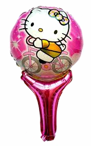 Фольгированный Шар Мини Фигура Hello Kitty Погремушка 48x28 (18") - изображение 2