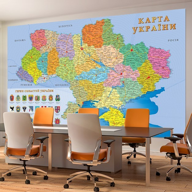 Широкоформатна Карта України адміністративна 5х3м, банер – фото ...