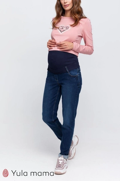 Стильные джинсы Mom для беременных Юла мама Derin L Синий DM-49.071 