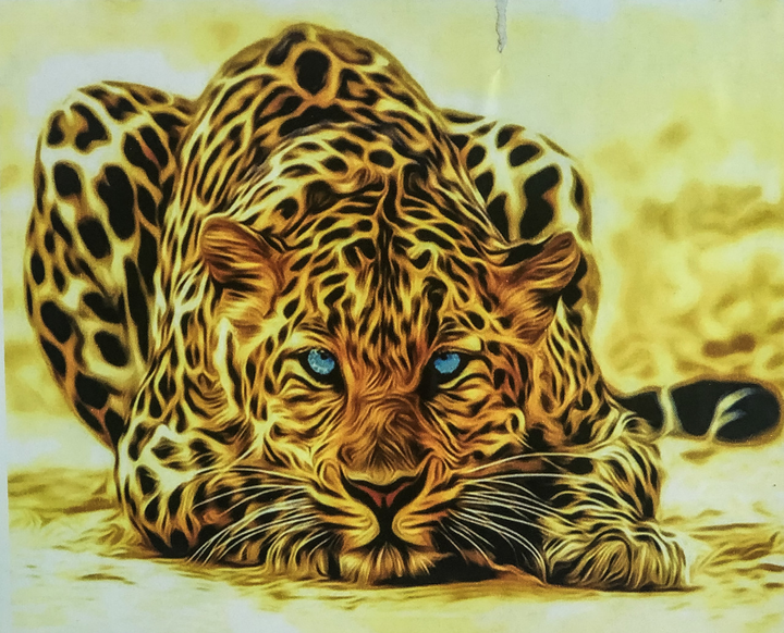 Алмазная мозаика Леопард 30x30 см.