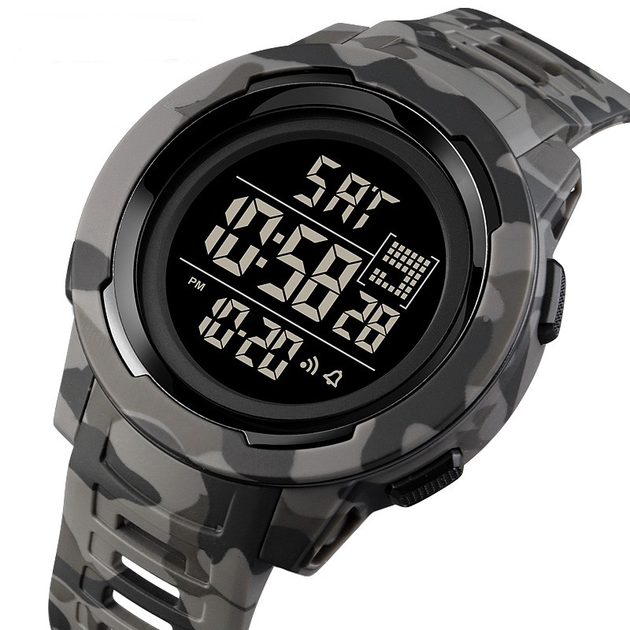 Мужские часы Skmei 1731 Camo gray Black спорт (таймер, будильник, подсветка) - Фото 2 Мужские часы Skmei 1731 Camo gray Black спорт (таймер, будильник, подсветка) - изображение 2