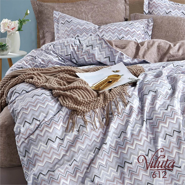 Постельное белье из натуральной ткани Сатин Твил Viluta 612 Двуспальный ...