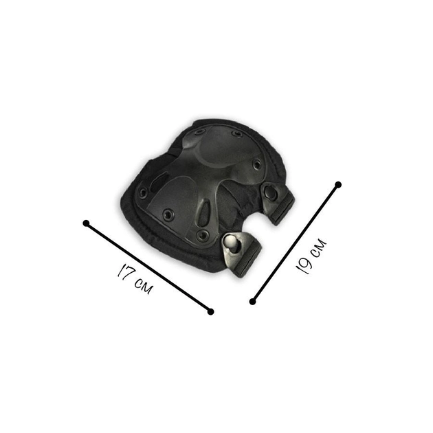 Тактические наколенники с застёжкой, универсальные, цвет чёрный, TTM-03 B №1 - изображение 2