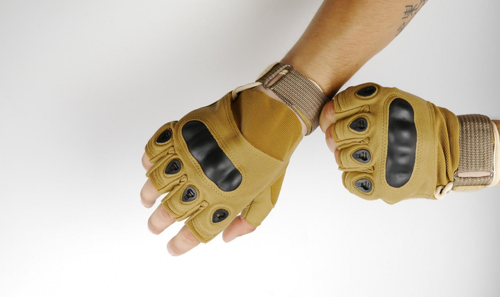 Тактические перчатки беспалые койот XL - изображение 1