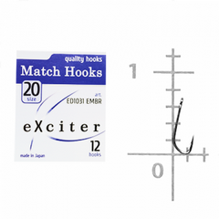 Крючок eXciter model Match № 20 (12 hooks) - Фото 2 Крючок eXciter model Match № 20 (12 hooks) - изображение 2
