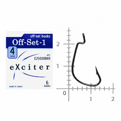 Гачок eXciter model Off-Set - 1 № 4 (6 hooks) - Фото 1 Гачок eXciter model Off-Set - 1 № 4 (6 hooks) - зображення 1