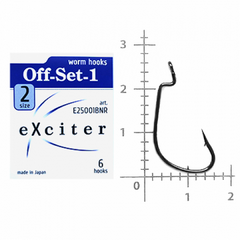 Гачок eXciter model Off-Set - 1 № 2 (6 hooks) - Фото 1 Гачок eXciter model Off-Set - 1 № 2 (6 hooks) - зображення 1