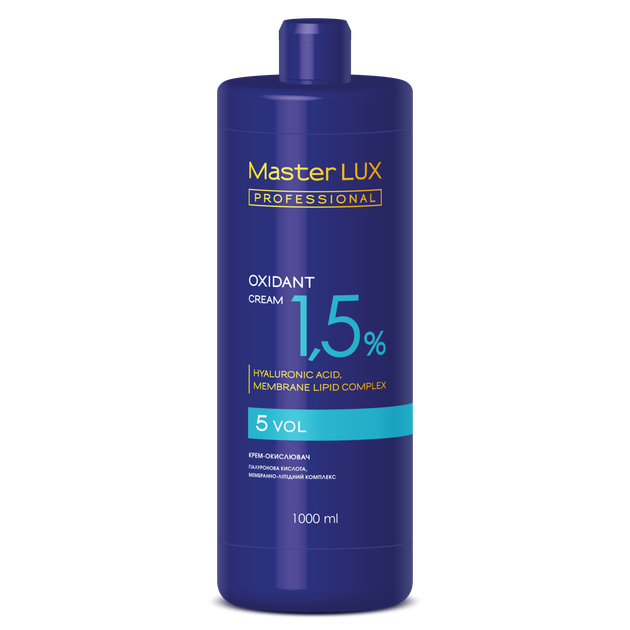 Крем окислитель Master LUX Professional 1.5% 5 vol 1000 мл - Фото 1 Крем окислитель Master LUX Professional 1.5% 5 vol 1000 мл - изображение 1