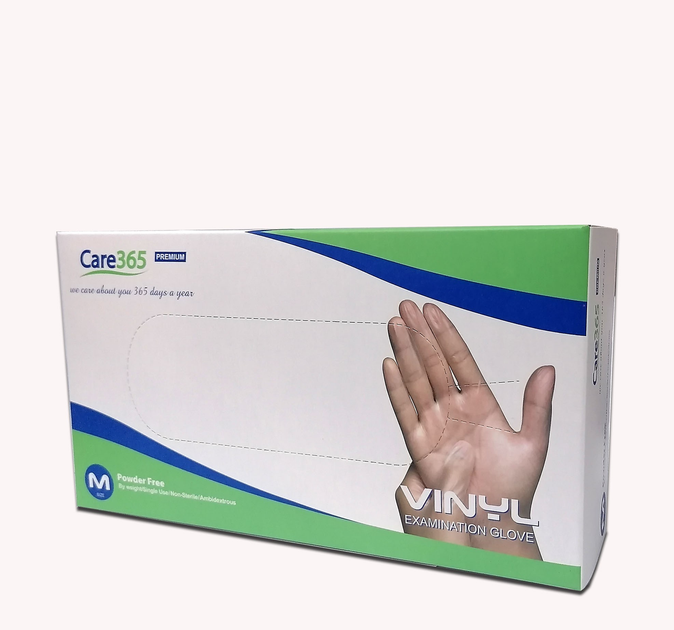 Перчатки Care 365 Виниловые неопудреные размер S 100 шт. Прозрачные - изображение 1