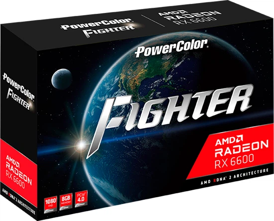 Відеокарта Powercolor PCI-Ex Radeon RX 6600 Fighter 8GB GDDR6 (128bit) (2044/17500) (HDMI, 3 х DisplayPort) (AXRX 6600 8GBD6-3DH) - зображення 6