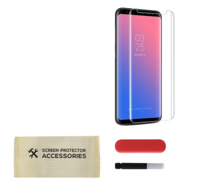 Защитное стекло для Samsung G955 / S8 + с лампой для поклейки – низкие ...