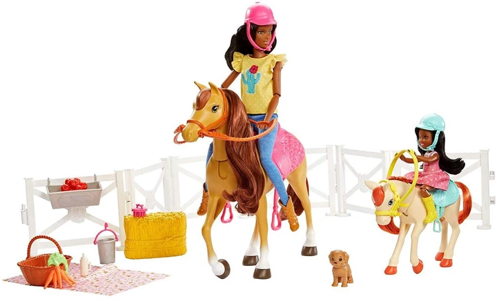 Ігровий набір Barbie Hugs N Horses Playset, Brunette (GLL82) (B07P62B1Z2) - изображение 4