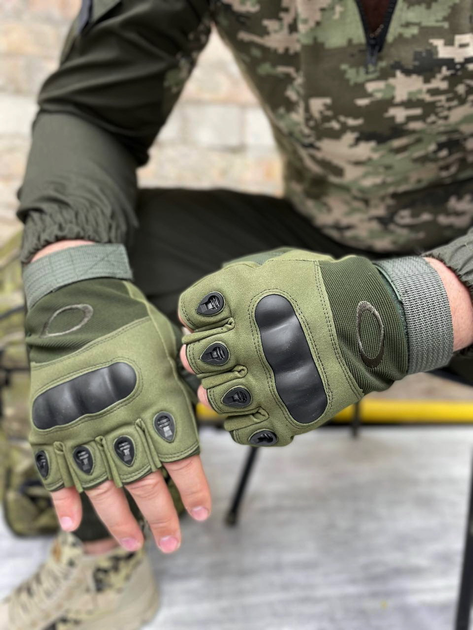 Тактические летние военные беспалые перчатки, Цвета "Олива" - изображение 1