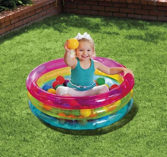 Бассейн детский 2 в 1 Intex 48674 с мячиками Фан Болс 50 шт для игры ...