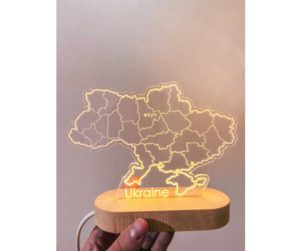 Нічник Карта України столиця Київ з підставкою - зображення 2