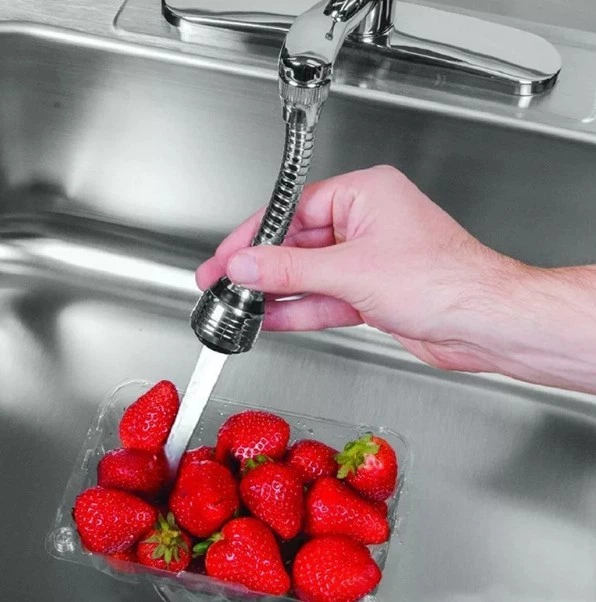 Насадка-аэратор на кран для экономии води Turbo Flex 360 Серебристый ...