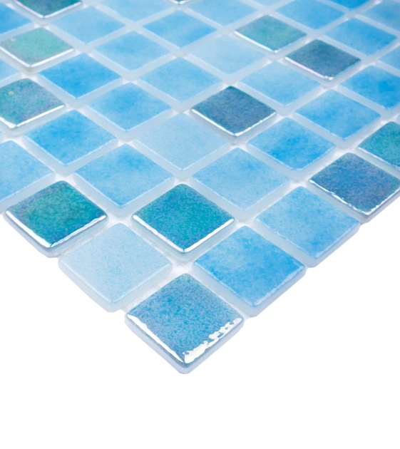 Стеклянная мозаика Glass Mosaic NI1205 Light Blue Pearl 31,7x31,7 за 1 ШТ - изображение 2