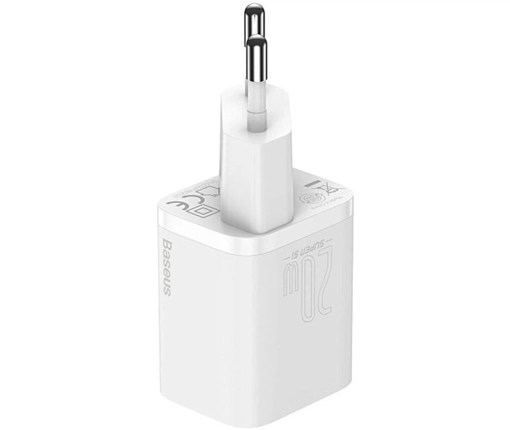 Мережевий зарядний пристрій Baseus Super Si Quick Charger 1C 20W EU White - изображение 3