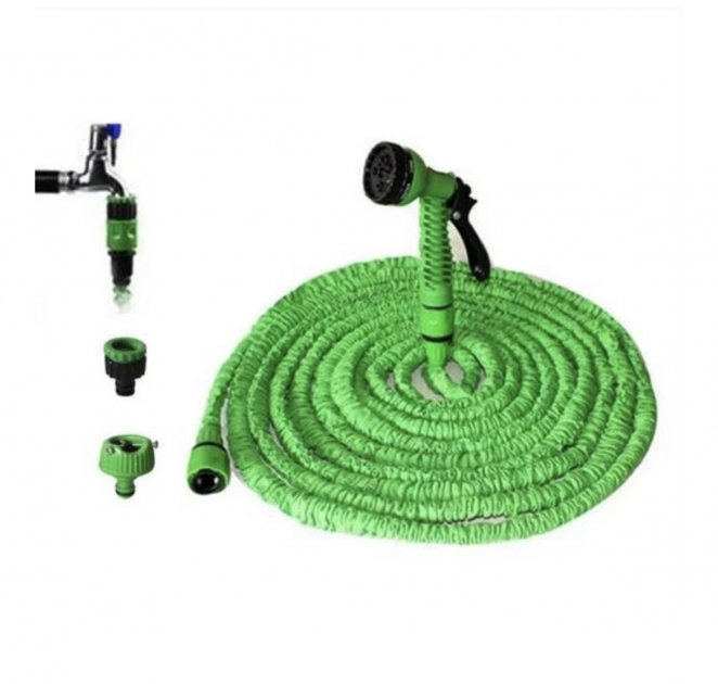Саморастягивающийся садовый шланг для полива Magic Hose зеленый с ...