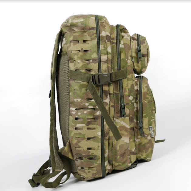 Рюкзак тактический 45 литров объем, мужской военный рюкзак 45л, водоотталкивающий Cordura Мультикам - изображение 2