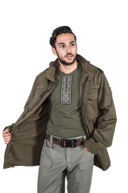 Куртка тактична Brotherhood M65 хакі олива демісезонна з пропиткою 52-54/170-176 BH-U-JМ65-KH-52-170 - зображення 2