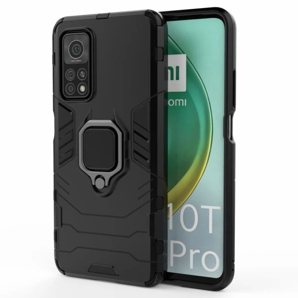 Чехол с подставкой Deexe Hybrid Case для Xiaomi Mi 10T / Mi 10T Pro - Black - изображение 3