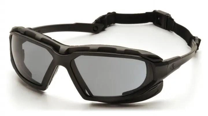 Тактичні окуляри балістичні із ущільнювачем Pyramex Highlander-PLUS (gray) Anti-Fog сірі - зображення 1