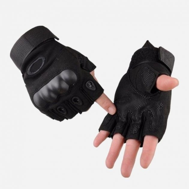 Тактичні рукавички безпалі Black L, для ЗСУ, ТРО, ССО - зображення 2