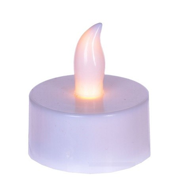 Светодиодная свеча с имитацией пламени 10 см, мятная восковая, батарейка