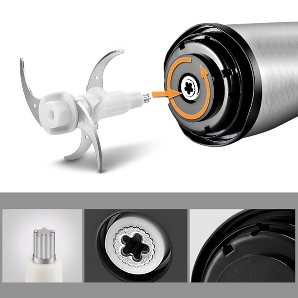 Електричний подрібнювач блискавка металевий UKC Food Kit Grinder стаціонарний з чашею 1.8л та подвійними лезами 300Вт - зображення 3