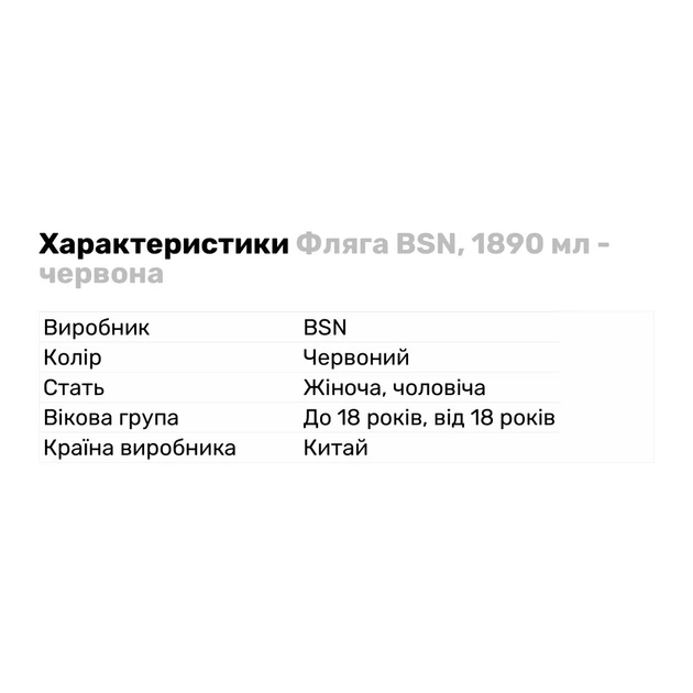 Бутылка BSN Gallon Water Bottle, 1900 мл, Red фото, отзывы