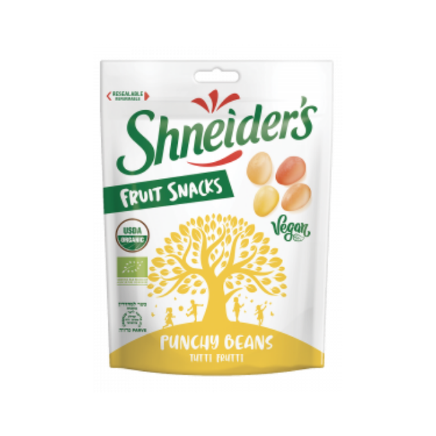 Фруктові желейки SHNEIDERS Fruit Snacks Punchy Beans Tutti Frutti, 130 г - Фото 1 Фруктові желейки SHNEIDERS Fruit Snacks Punchy Beans Tutti Frutti, 130 г - зображення 1